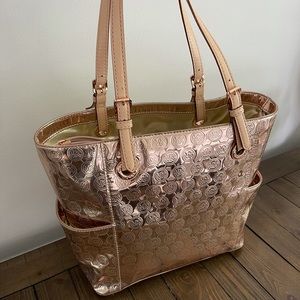 Michael Kors Rose Gold Tote with matching Wristlet